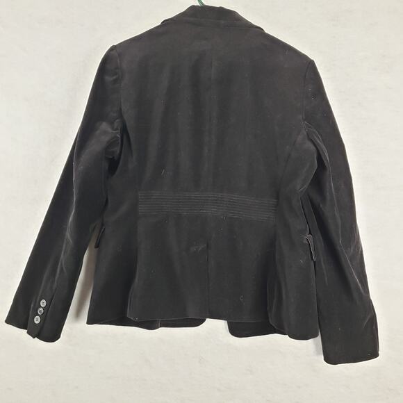 Valerie Stevens 8 Black Velvet Single Button Blazer Office Professional Career - Picture 11 of 12